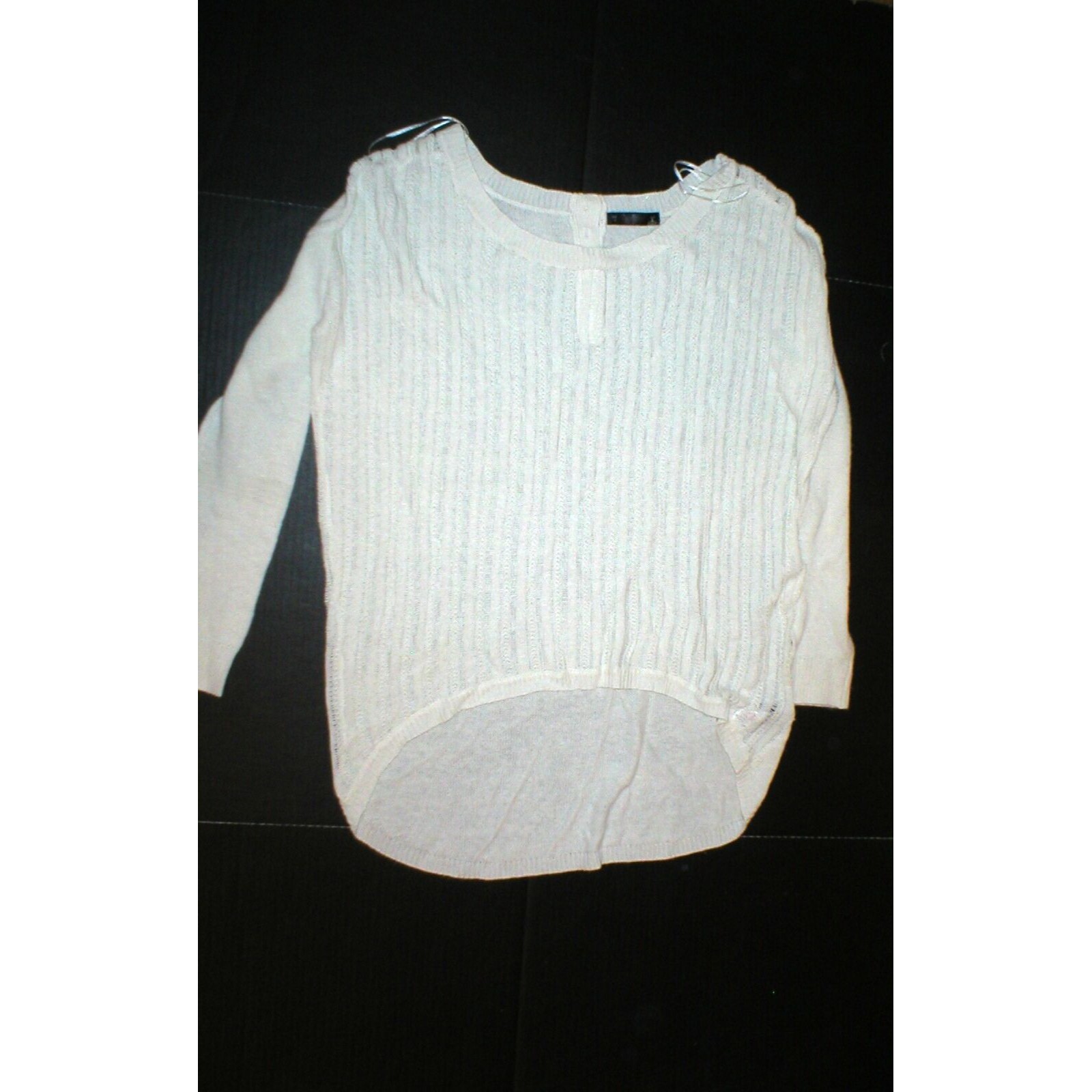 Womens New Womens Open Knit Sweater Dunnes 14 White Linen Viscose St Bernard